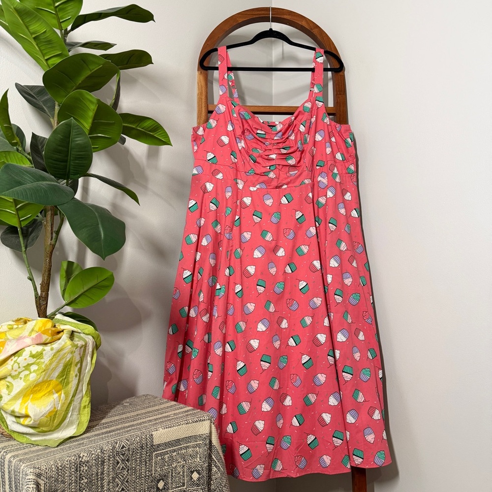 torrid Pink Cupcake Print Midi Dress
